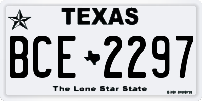 TX license plate BCE2297