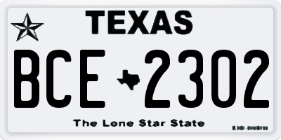 TX license plate BCE2302