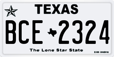 TX license plate BCE2324