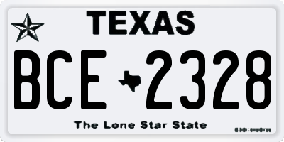 TX license plate BCE2328