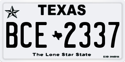 TX license plate BCE2337