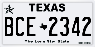 TX license plate BCE2342