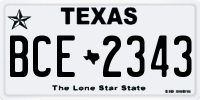TX license plate BCE2343