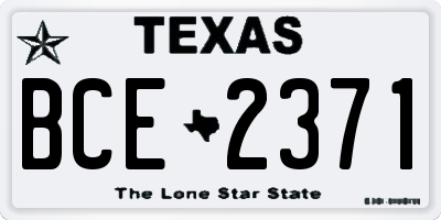 TX license plate BCE2371