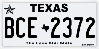TX license plate BCE2372