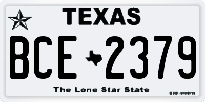 TX license plate BCE2379