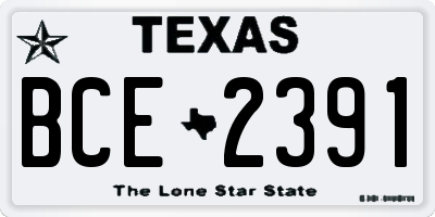 TX license plate BCE2391