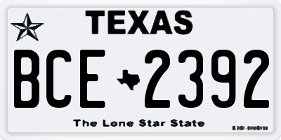 TX license plate BCE2392