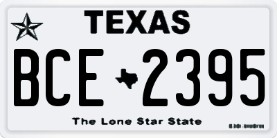 TX license plate BCE2395