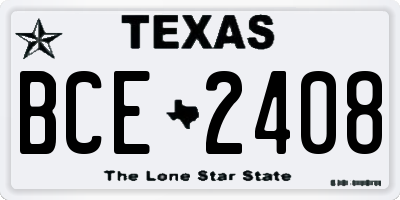 TX license plate BCE2408
