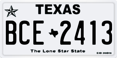 TX license plate BCE2413