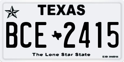 TX license plate BCE2415