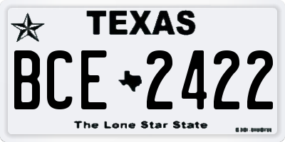 TX license plate BCE2422