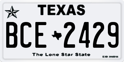 TX license plate BCE2429