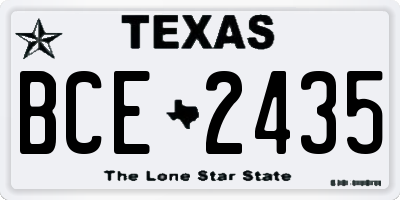 TX license plate BCE2435