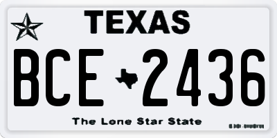 TX license plate BCE2436