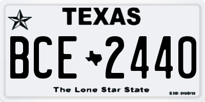 TX license plate BCE2440