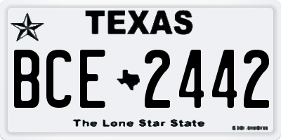 TX license plate BCE2442