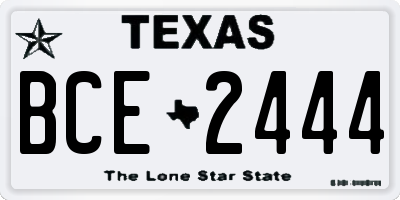 TX license plate BCE2444