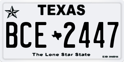 TX license plate BCE2447