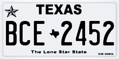 TX license plate BCE2452
