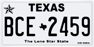 TX license plate BCE2459