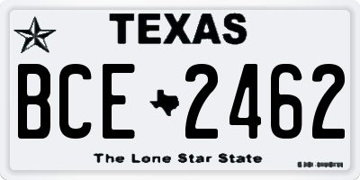TX license plate BCE2462