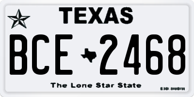 TX license plate BCE2468
