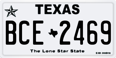TX license plate BCE2469