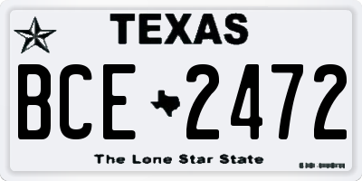 TX license plate BCE2472