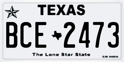 TX license plate BCE2473
