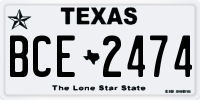TX license plate BCE2474