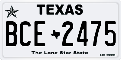 TX license plate BCE2475