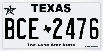 TX license plate BCE2476