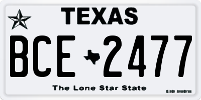 TX license plate BCE2477