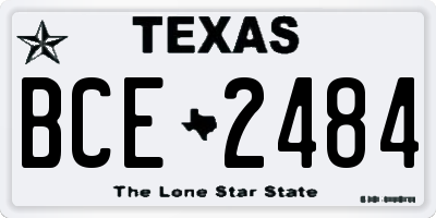 TX license plate BCE2484