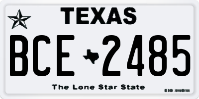 TX license plate BCE2485