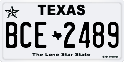 TX license plate BCE2489