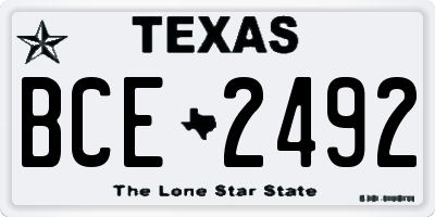 TX license plate BCE2492
