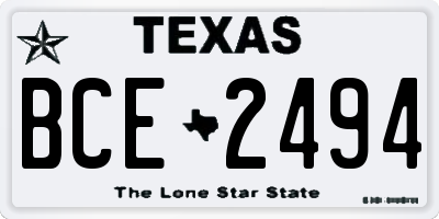 TX license plate BCE2494