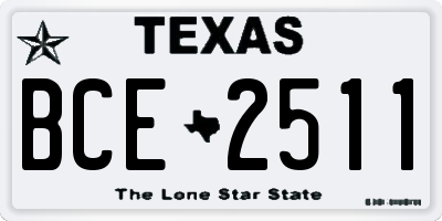TX license plate BCE2511