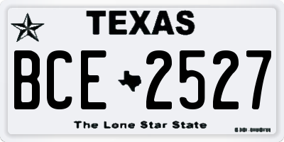 TX license plate BCE2527