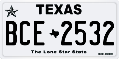 TX license plate BCE2532