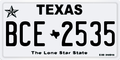 TX license plate BCE2535