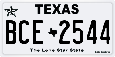 TX license plate BCE2544