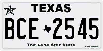 TX license plate BCE2545