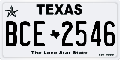 TX license plate BCE2546