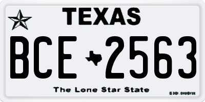 TX license plate BCE2563