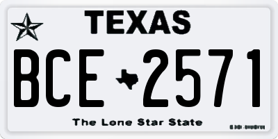 TX license plate BCE2571