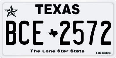 TX license plate BCE2572